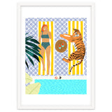 How To Vacay With Your Tiger, Human Animal Connection Illustration, Tropical Travel Morocco Painting thumbnail