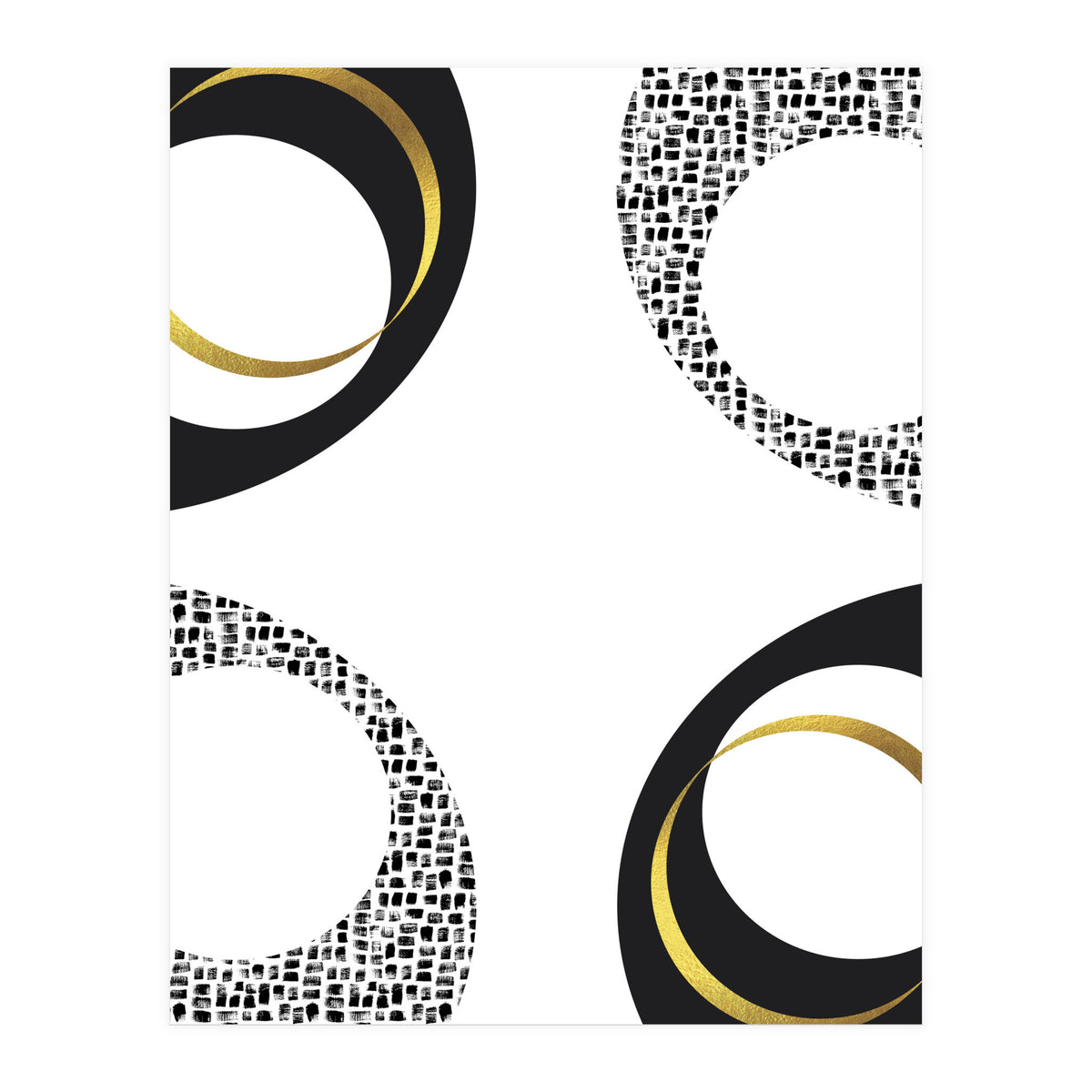 Black & White Abstract No. 7 | gold (Print Only)