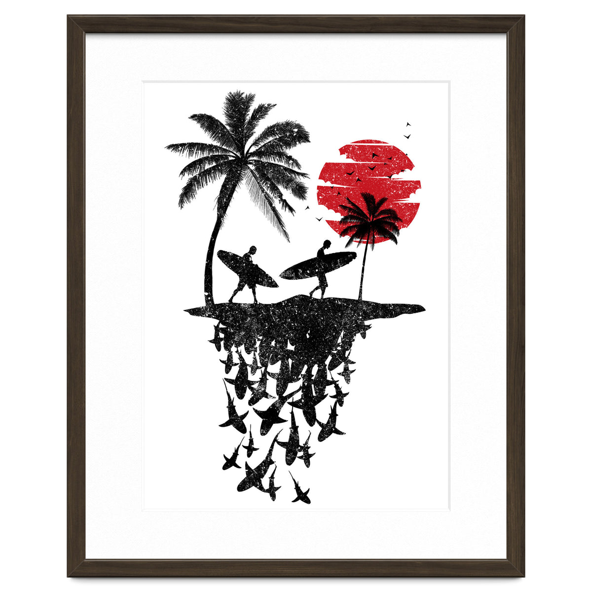 Surfer island sharks