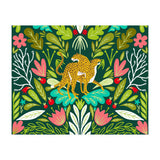Cheetah Couple Illustration, Wild Cat Jungle Nature, Mandala Painting, Wildlife Tropical Tiger	 (Print Only) thumbnail