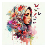 Watercolor Floral Muslim Arabian Woman #4 (Print Only) thumbnail