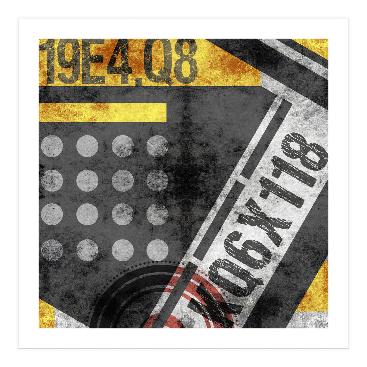 Abstract Industrial Black And Yellow (Print Only)