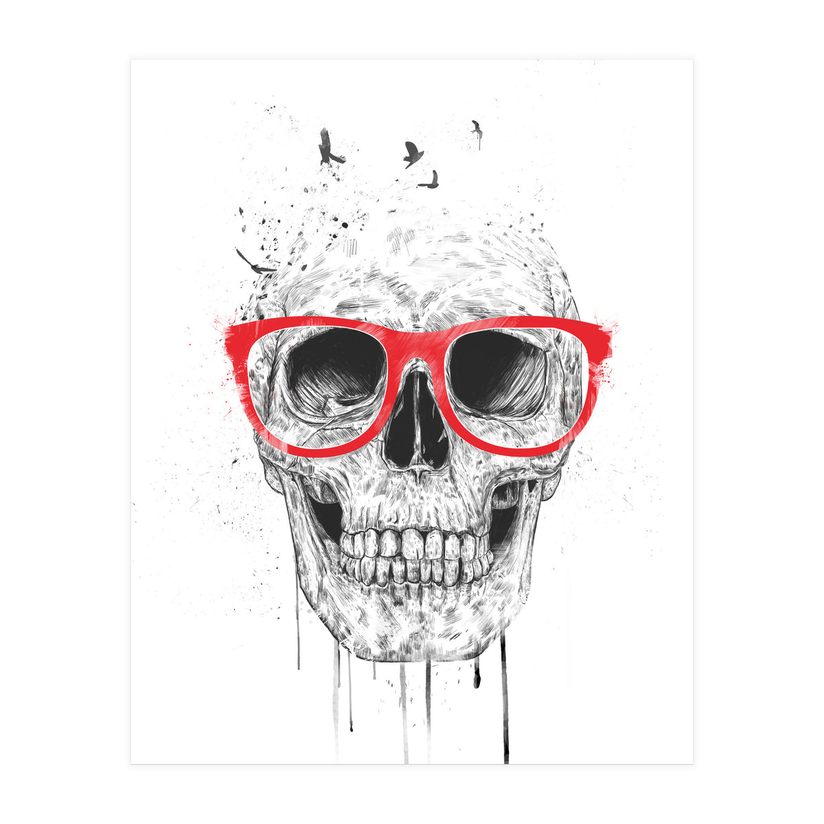 Skull With Red Glasses (Print Only)