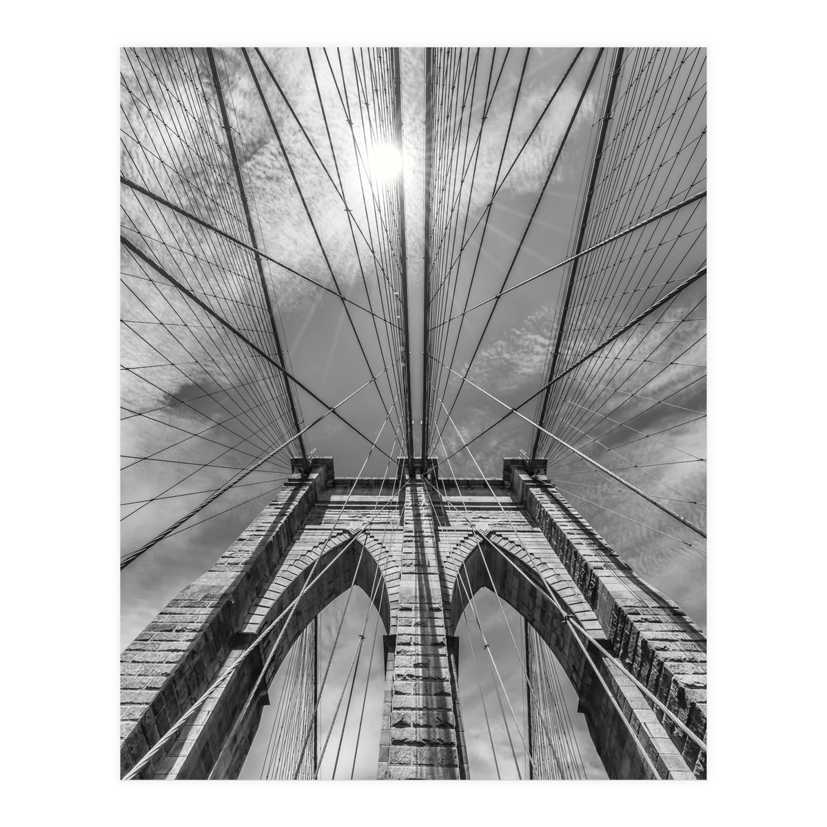 NEW YORK CITY Brooklyn Bridge in Detail | monochrome (Print Only)
