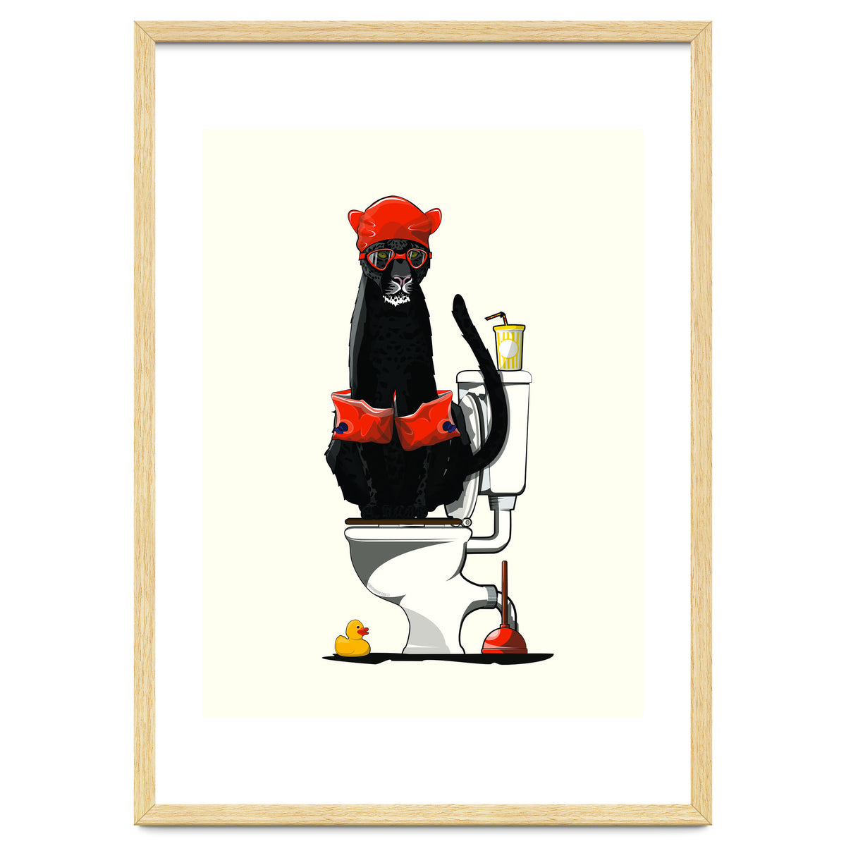 Black Panther on the Toilet, funny bathroom humour