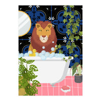 Lion in Moroccan Style Bathroom (Print Only)
