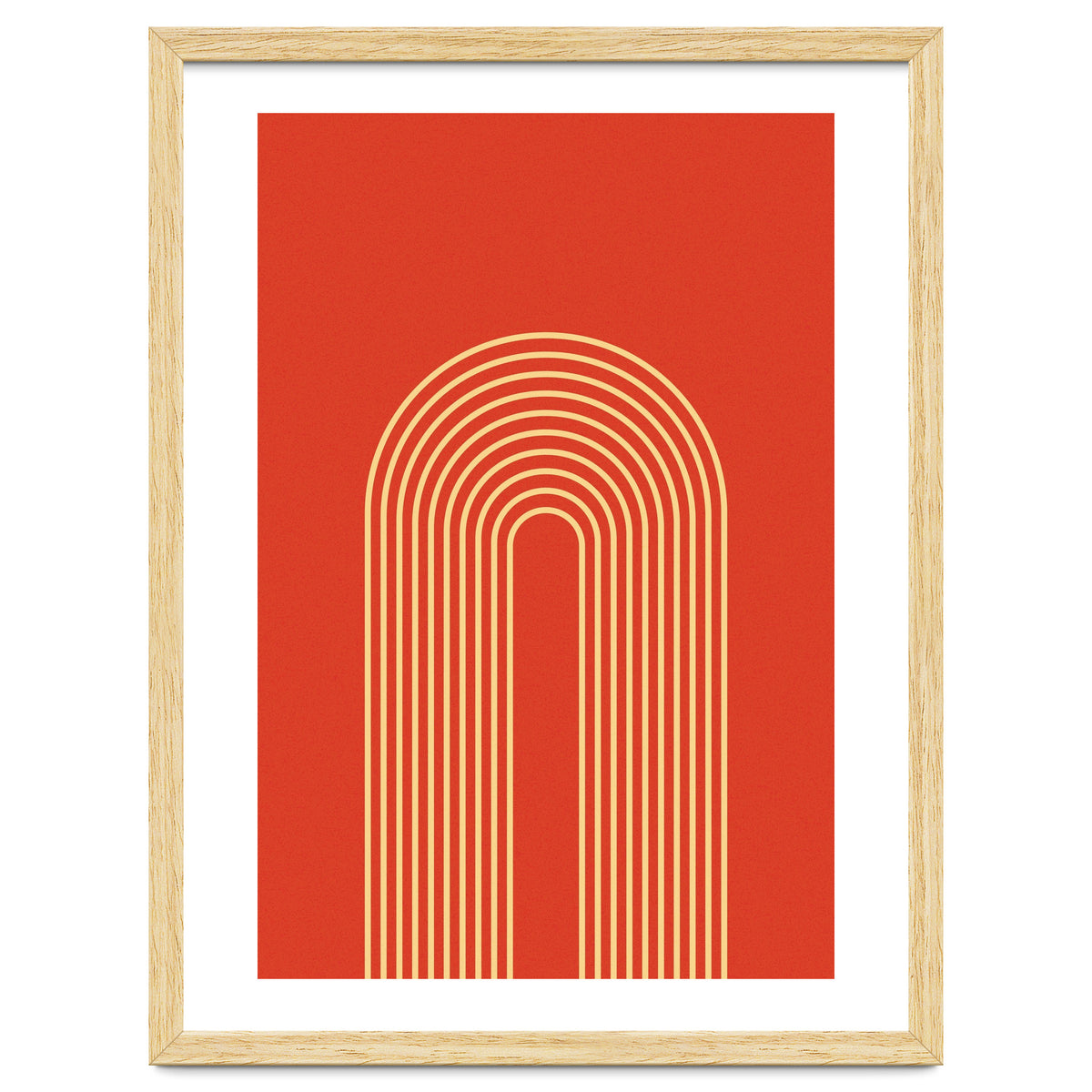 Rainbow Lines Mid Century Geometric Art