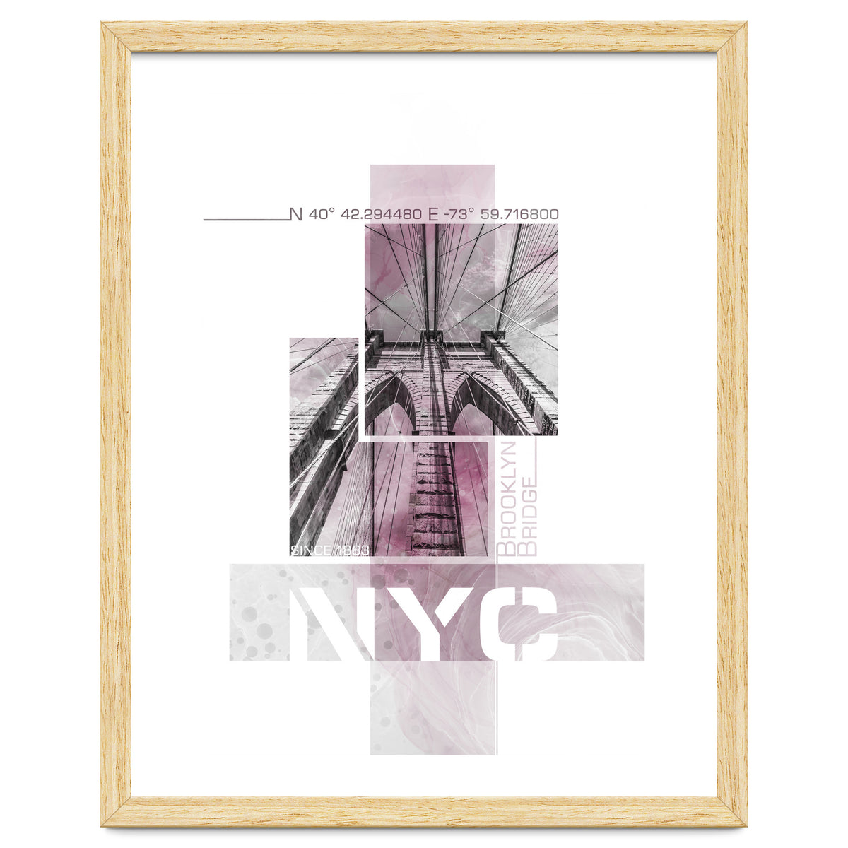 NYC Brooklyn Bridge Details | pink marble