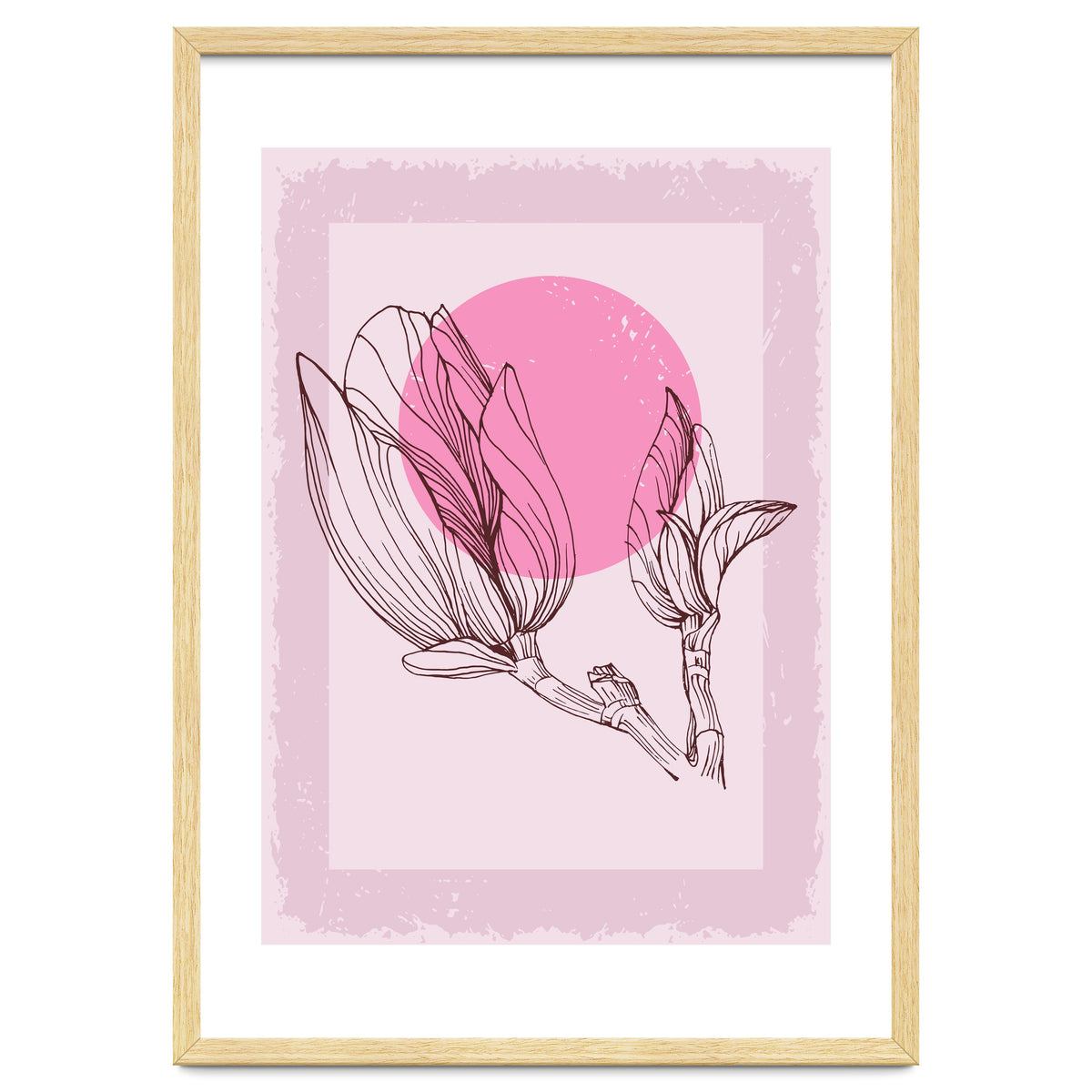 Magnolia Neutral Abstract Botanical