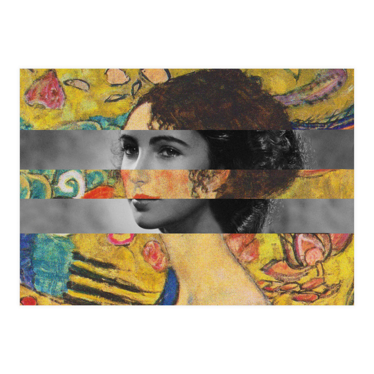 Klimt's Lady With A Fan & Elizabeth Taylor (Print Only)