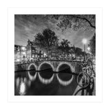 AMSTERDAM Idyllic nightscape from Keizersgracht | Monochrome (Print Only) thumbnail
