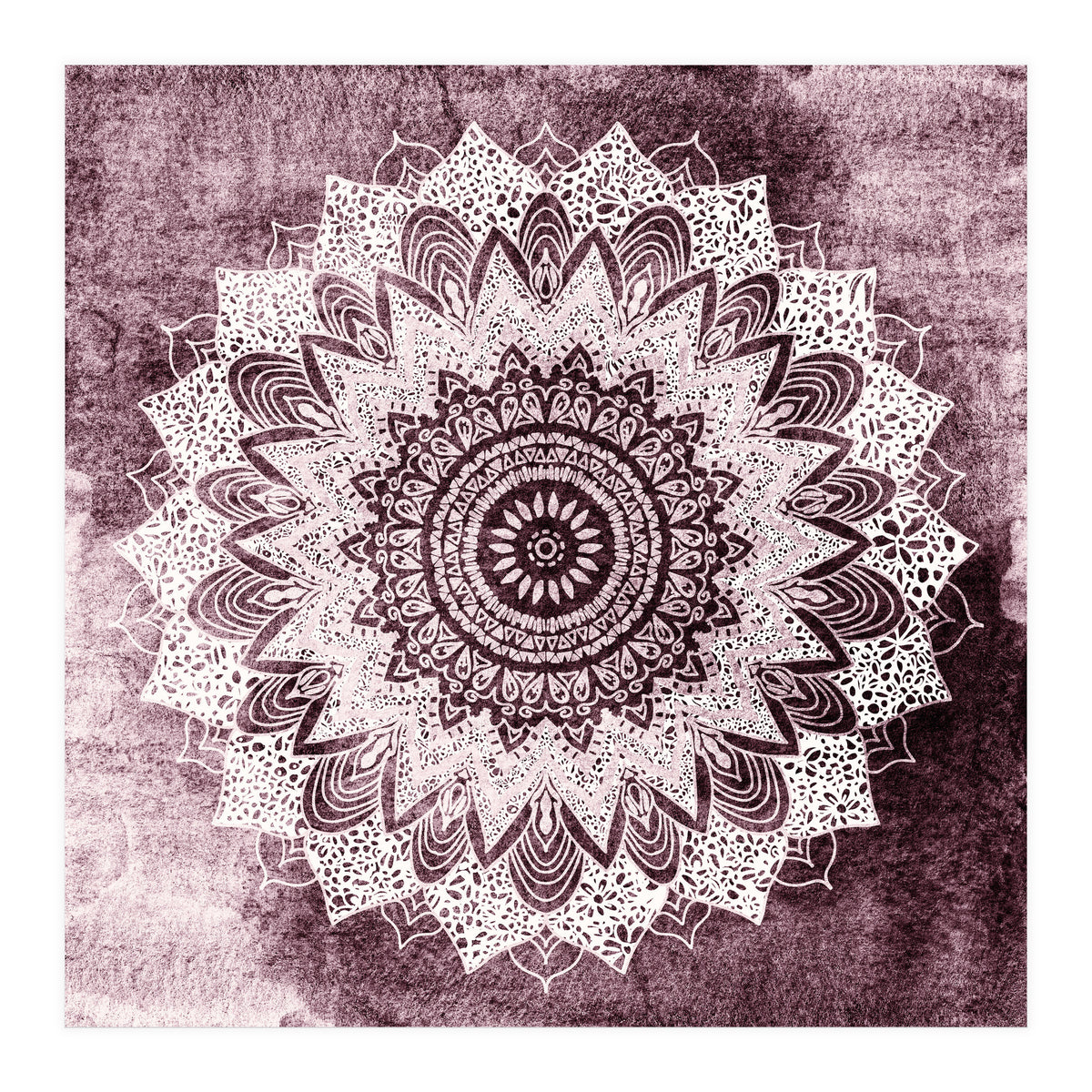 Bohochic Mandala In Burgundi (Print Only)