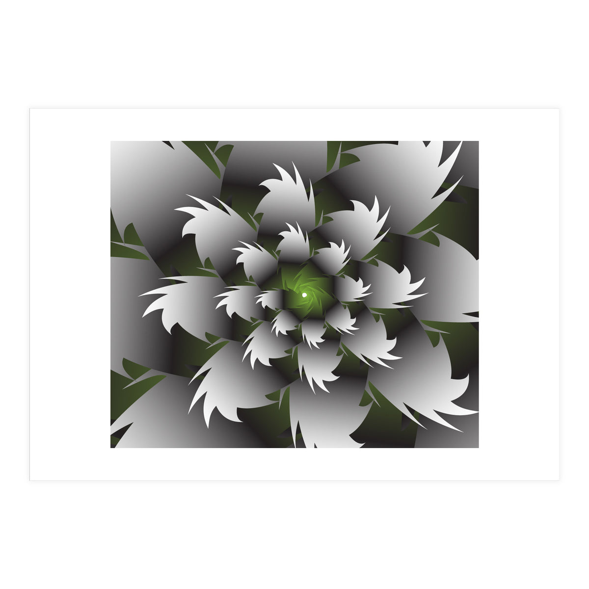 Seamless Green 3D Floral (Print Only)