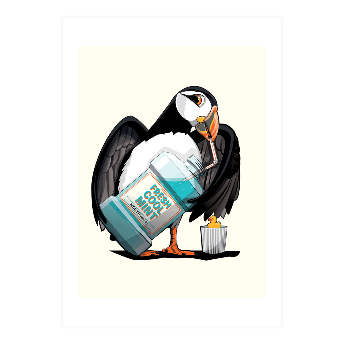 Puffin using Mouthwash (Print Only)