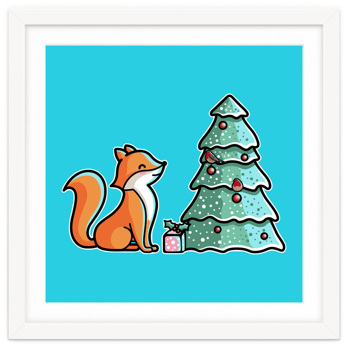 Cute Fox Christmas Tree