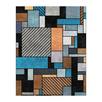 Random Concrete Pattern - Blue, Grey, Brown (Print Only)