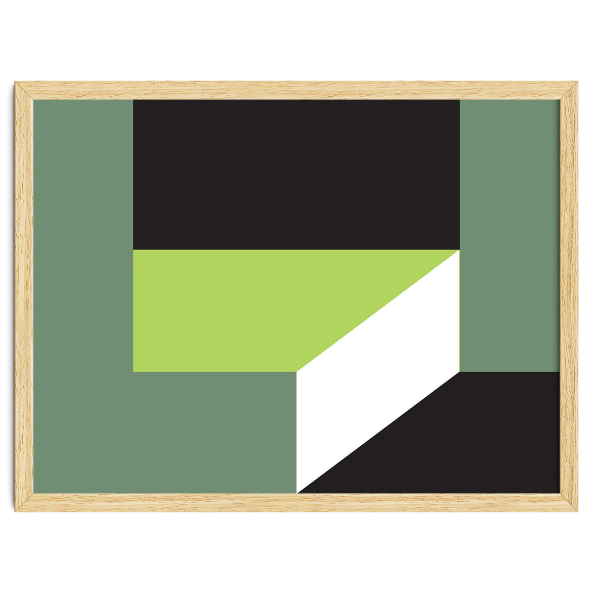 Geometric Shapes No. 83 - lime & grey