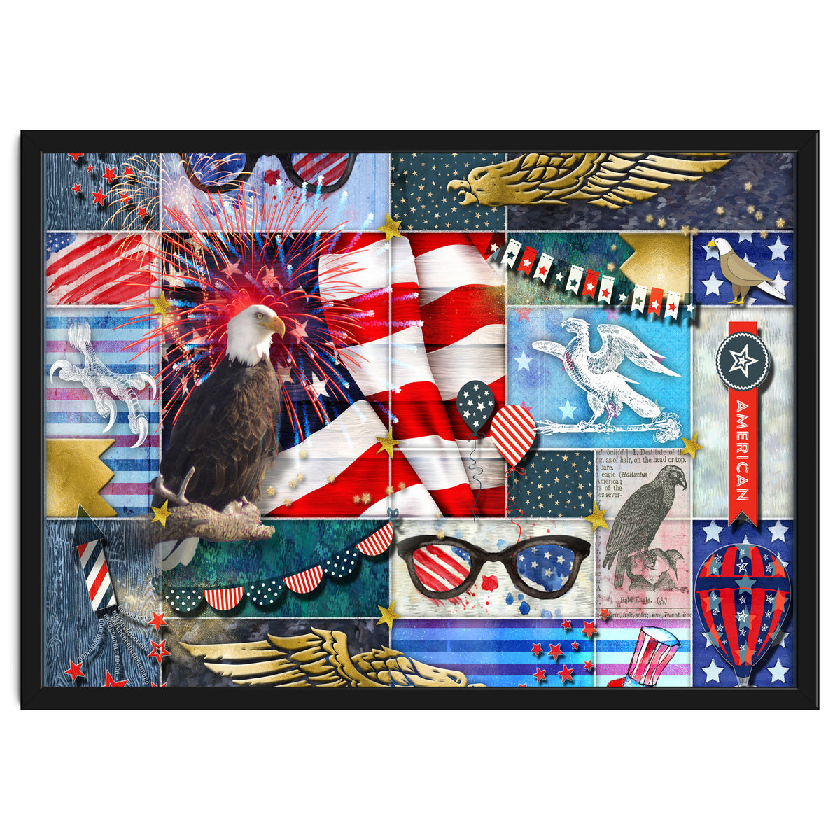 Americana Eagles Collage