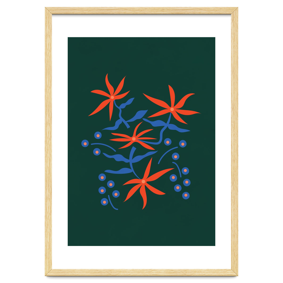 Abstract Retro Botanical Art