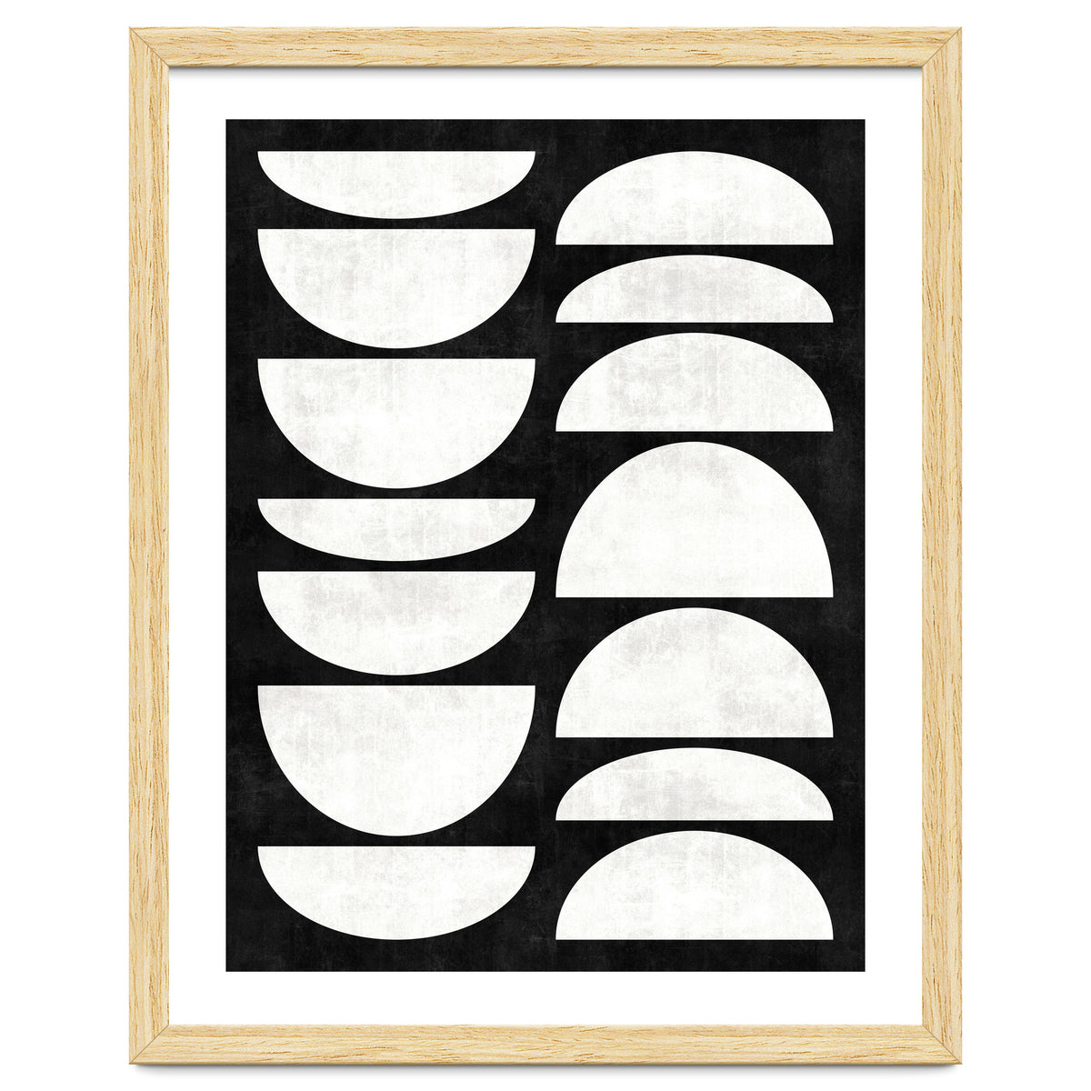 Mid-Century Modern Pattern No.8 - Black and White Concrete