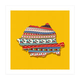 Decorative Romania Map (Print Only) thumbnail