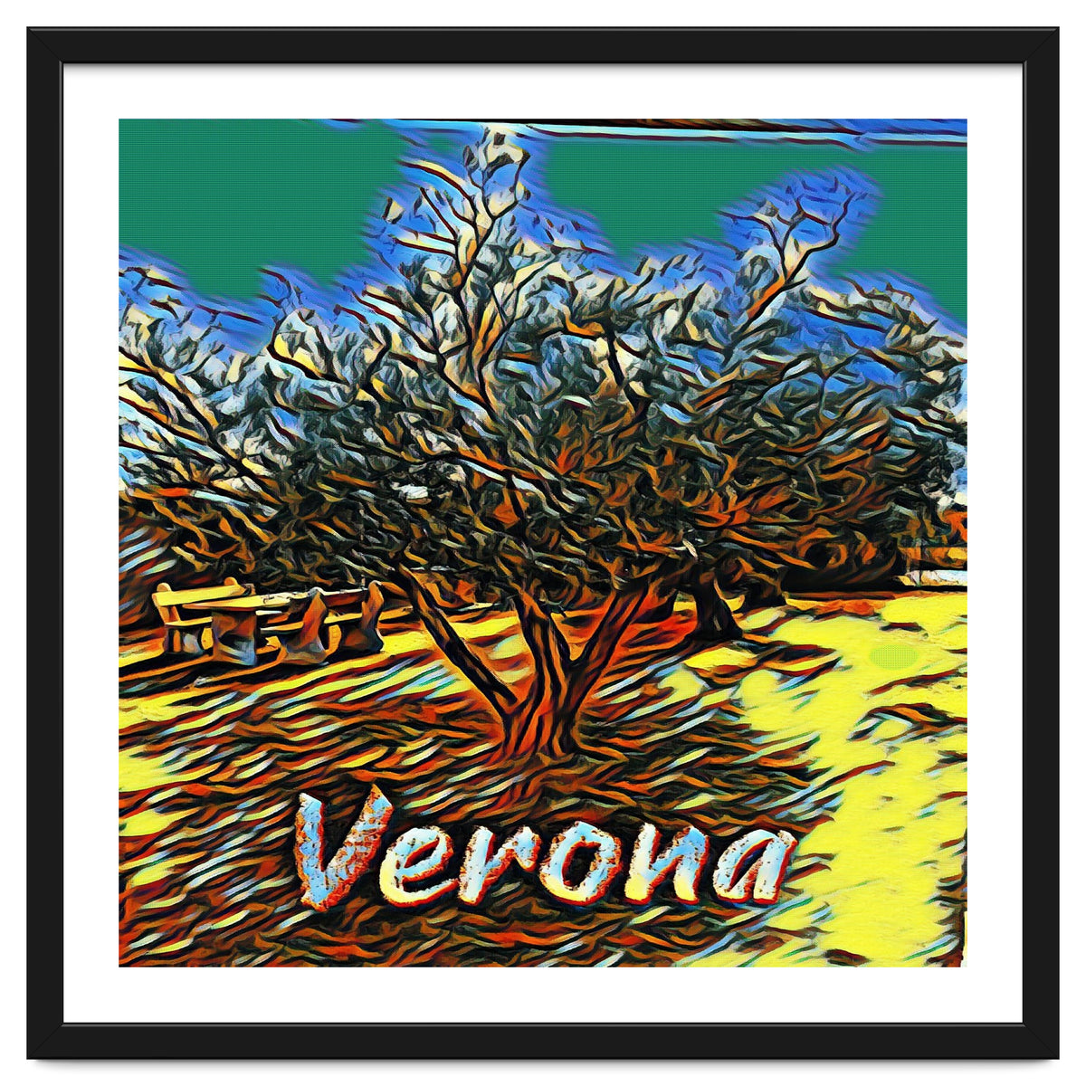 Colorful Olive tree in Verona, Italy.