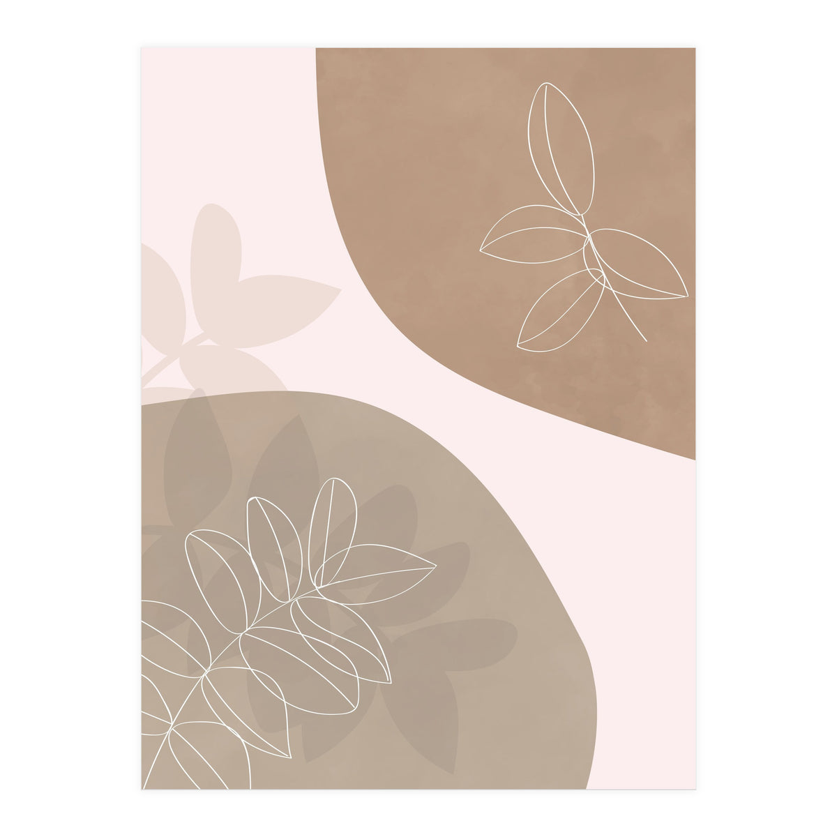 Abstract Neutral Line Art Drawing (Print Only)