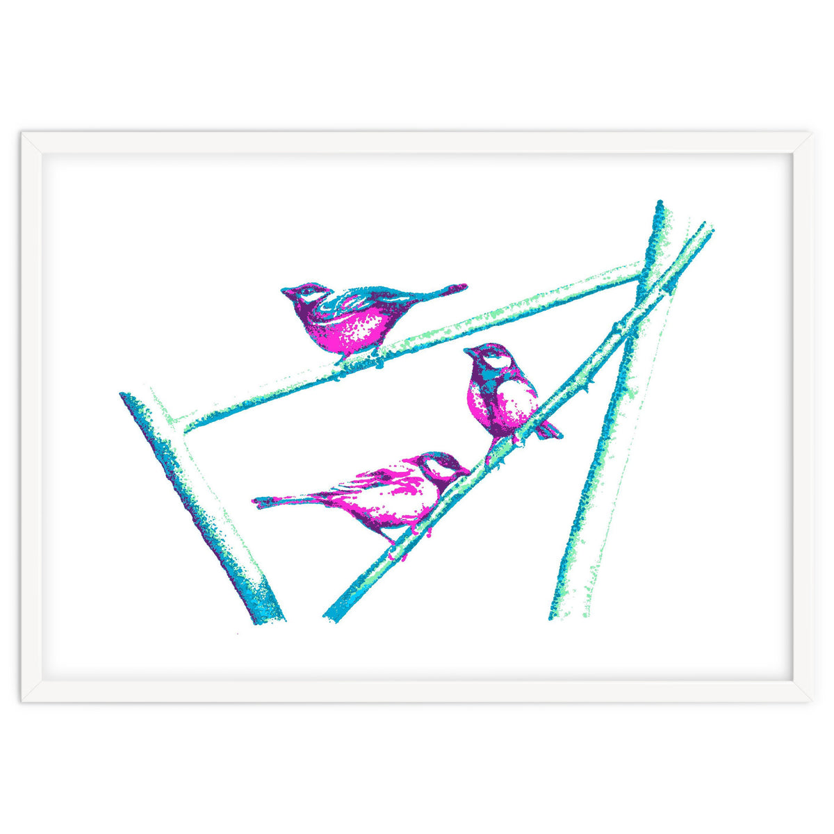 Garden Birds On A Branch