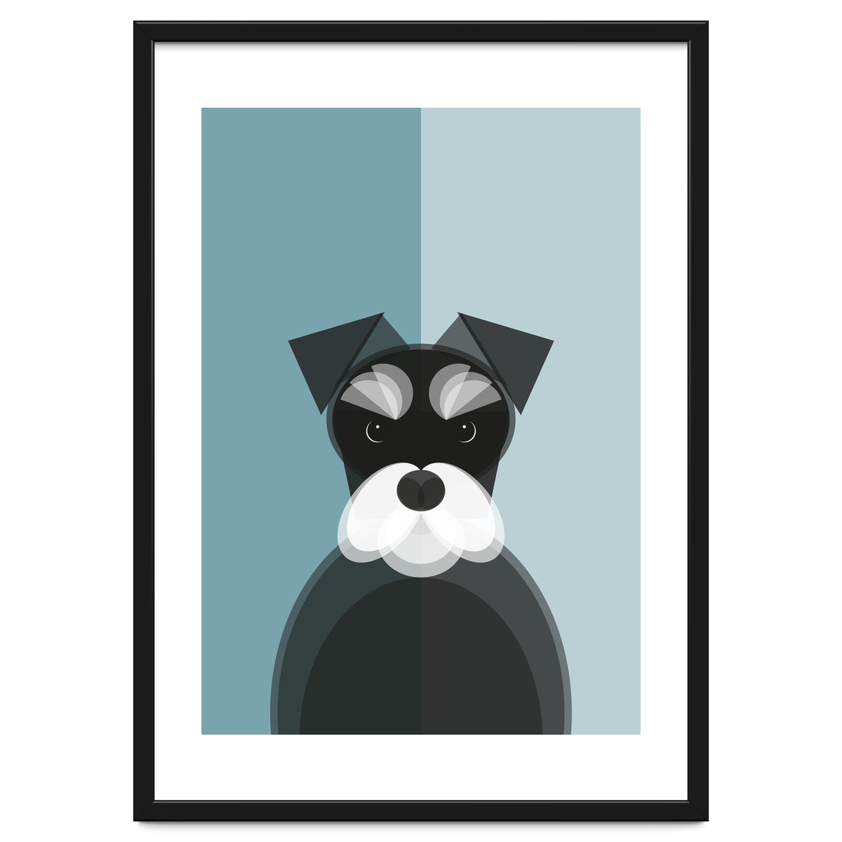 Mid Century Geometric Miniature Schnauzer Dog