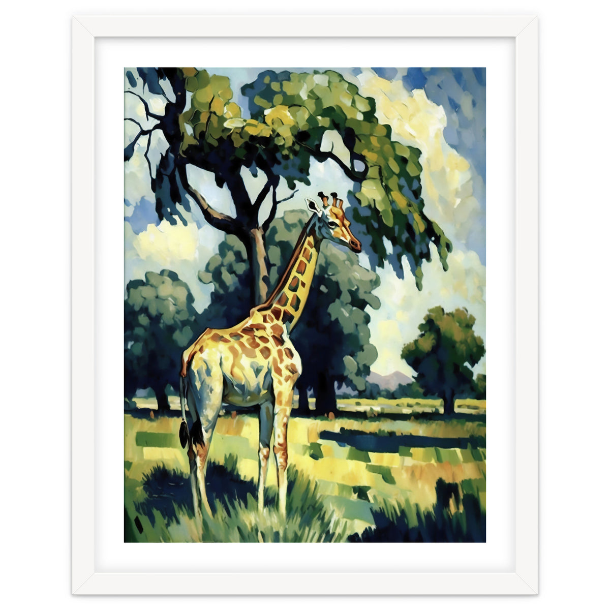 Giraffe Impressionist Painting