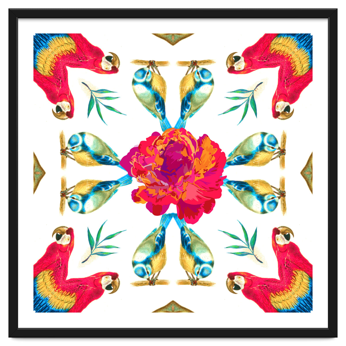 Tropical Scarlet Macaw Mandala