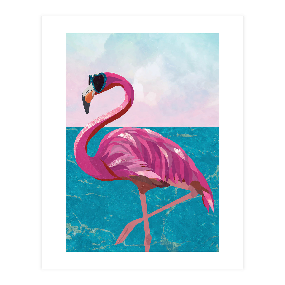 Flamingo on holiday (Print Only)