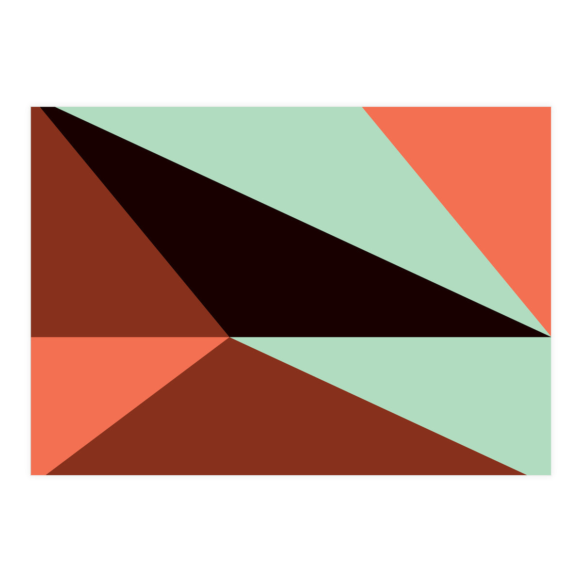 Geometric Shapes No. 17 - pink, brown, mint green & black (Print Only)