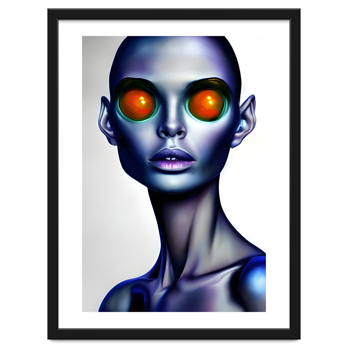 Strange Alien Woman Portrait Face AI Art