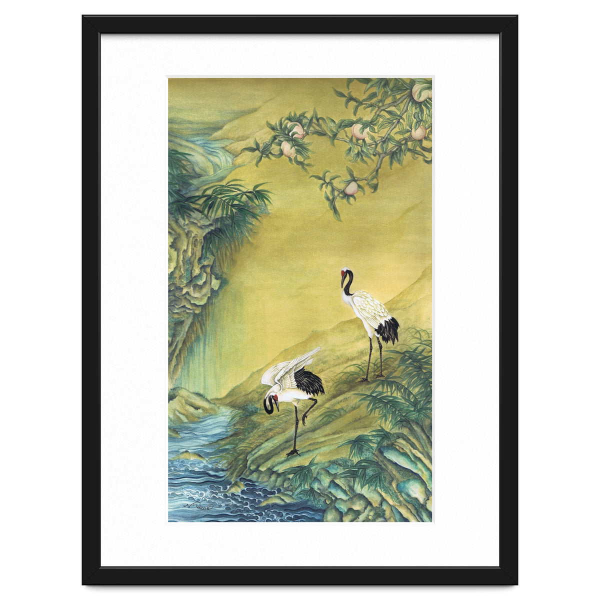 Cranes Under A Peach Tree