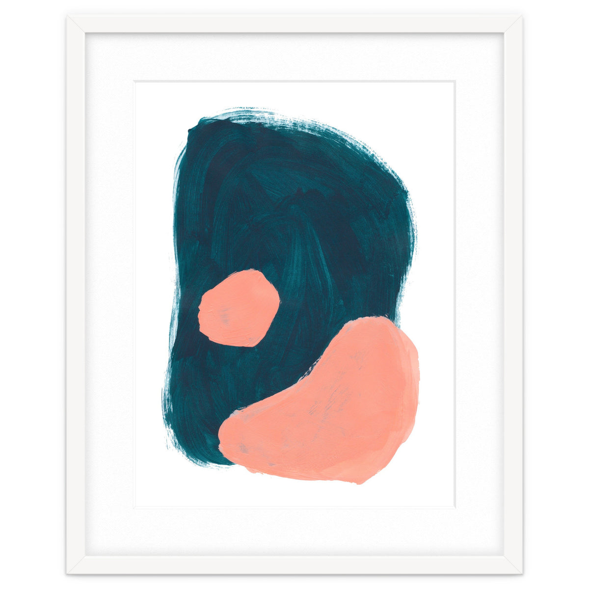 Teal Blob Salmon Bubbles