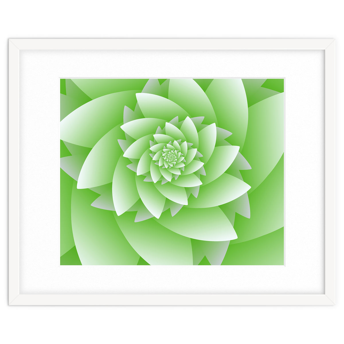Abstract Green Floral Optical Illusions Art