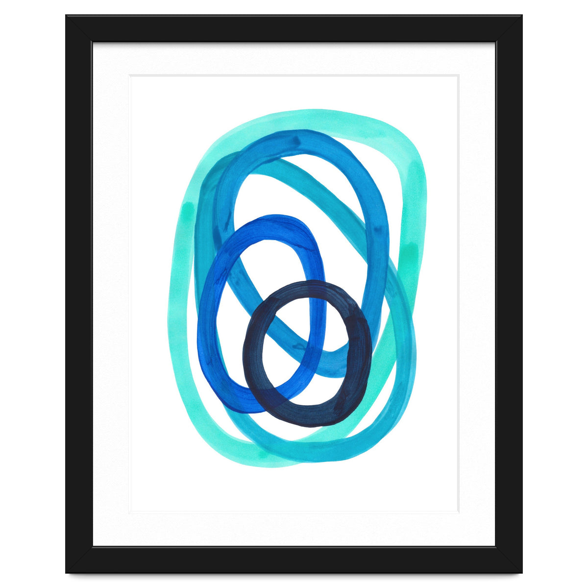 Marine Blues Blue Teal Turquoise Navy Blue Nesting Circles