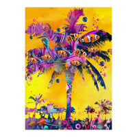 Purple Palm with Fish (Print Only)