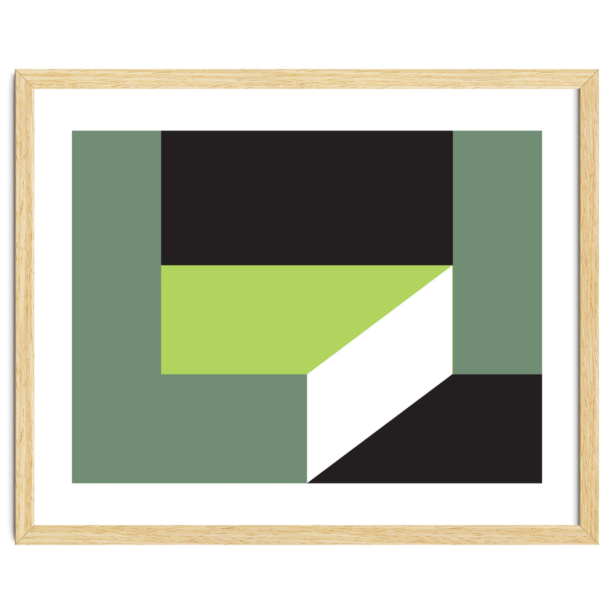 Geometric Shapes No. 83 - lime & grey