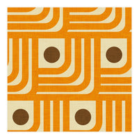 70s Curve Lines Orange Brown  (Print Only)