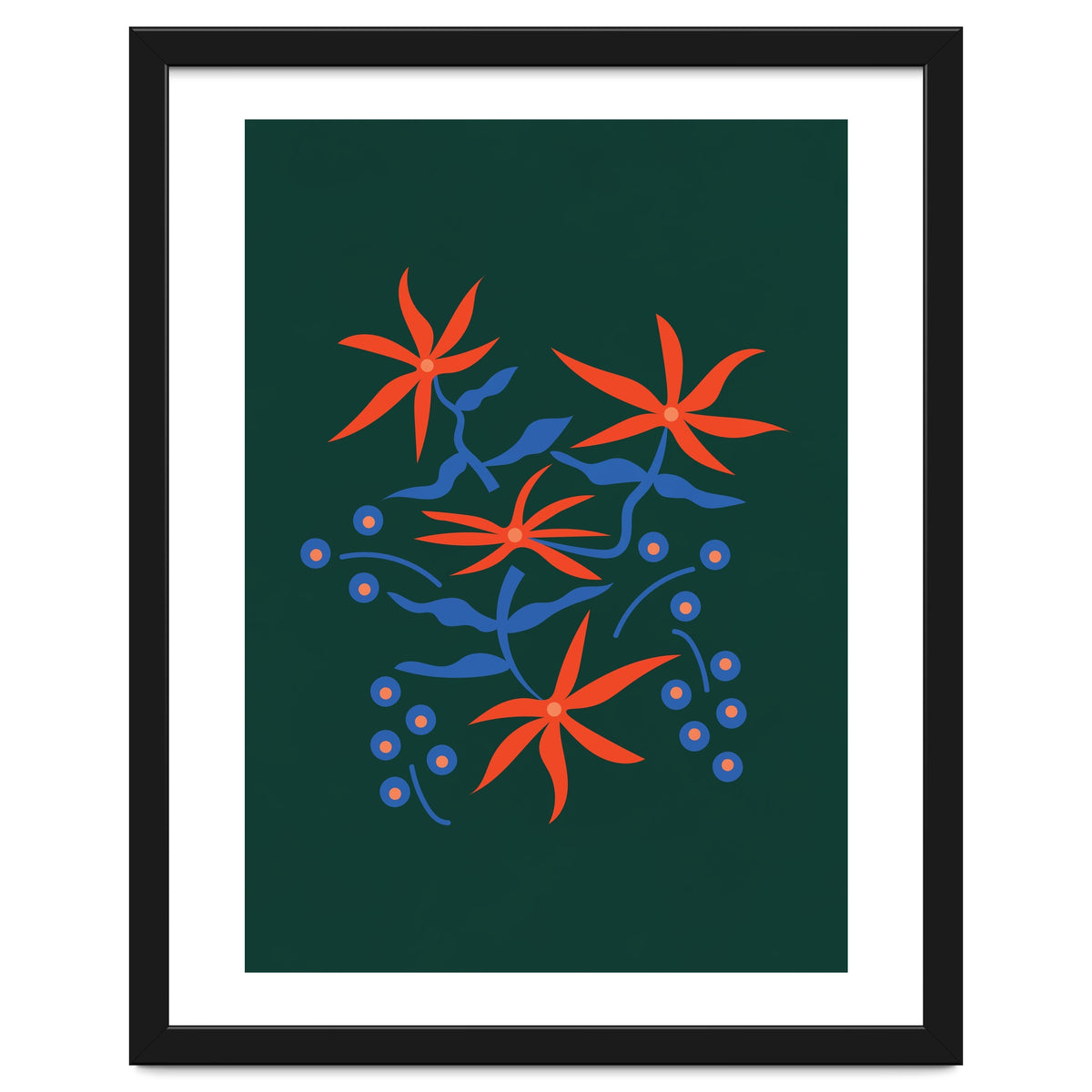Abstract Retro Botanical Art