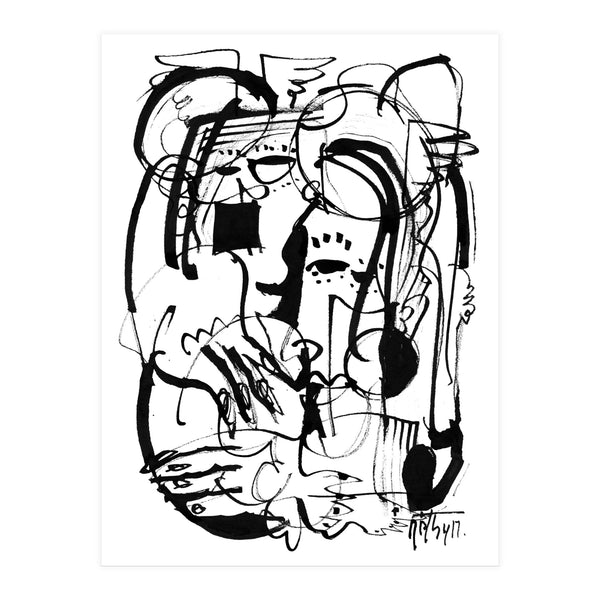 Two Shy Angels - b&w (Print Only)
