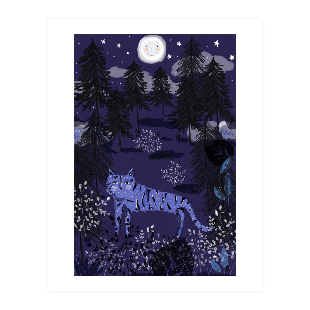 Night tigers  hide and seek (Print Only)