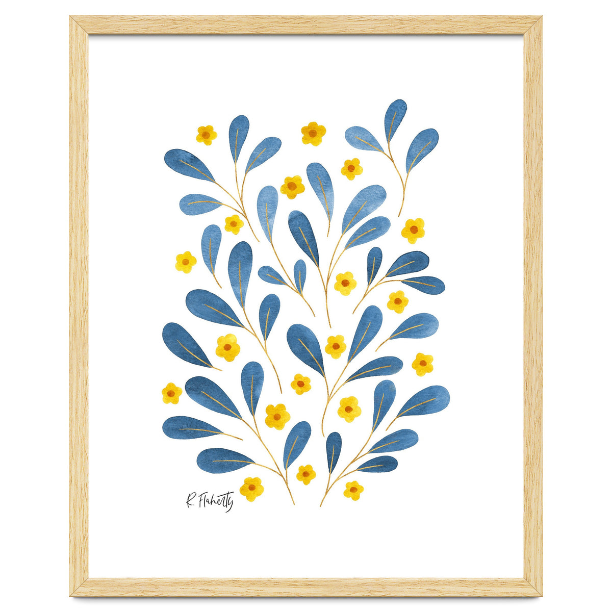 Springtime Floral | Blue and Yellow