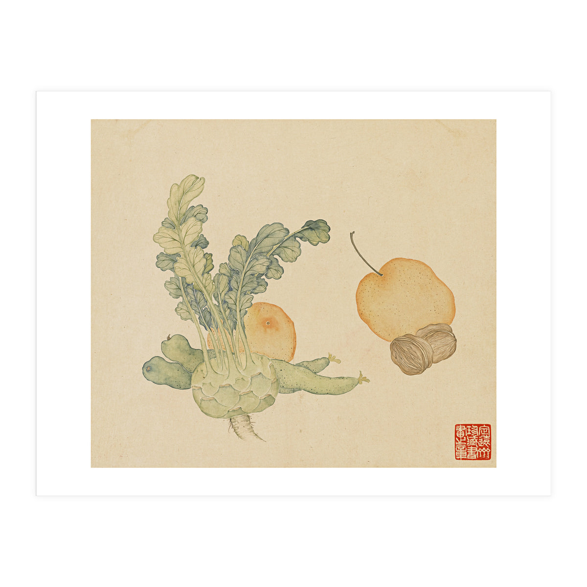 Wang Chengpi ~flowers And Vegetables, Vegetables, Fruits, Epiphyllum, Pears, Peppers (Print Only)