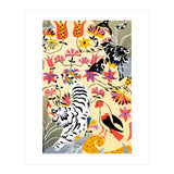 Yin Yang, Vintage Botanical Tiger Jungle, Balance Positivity Peace, Forest Animals Wild Cat (Print Only) thumbnail