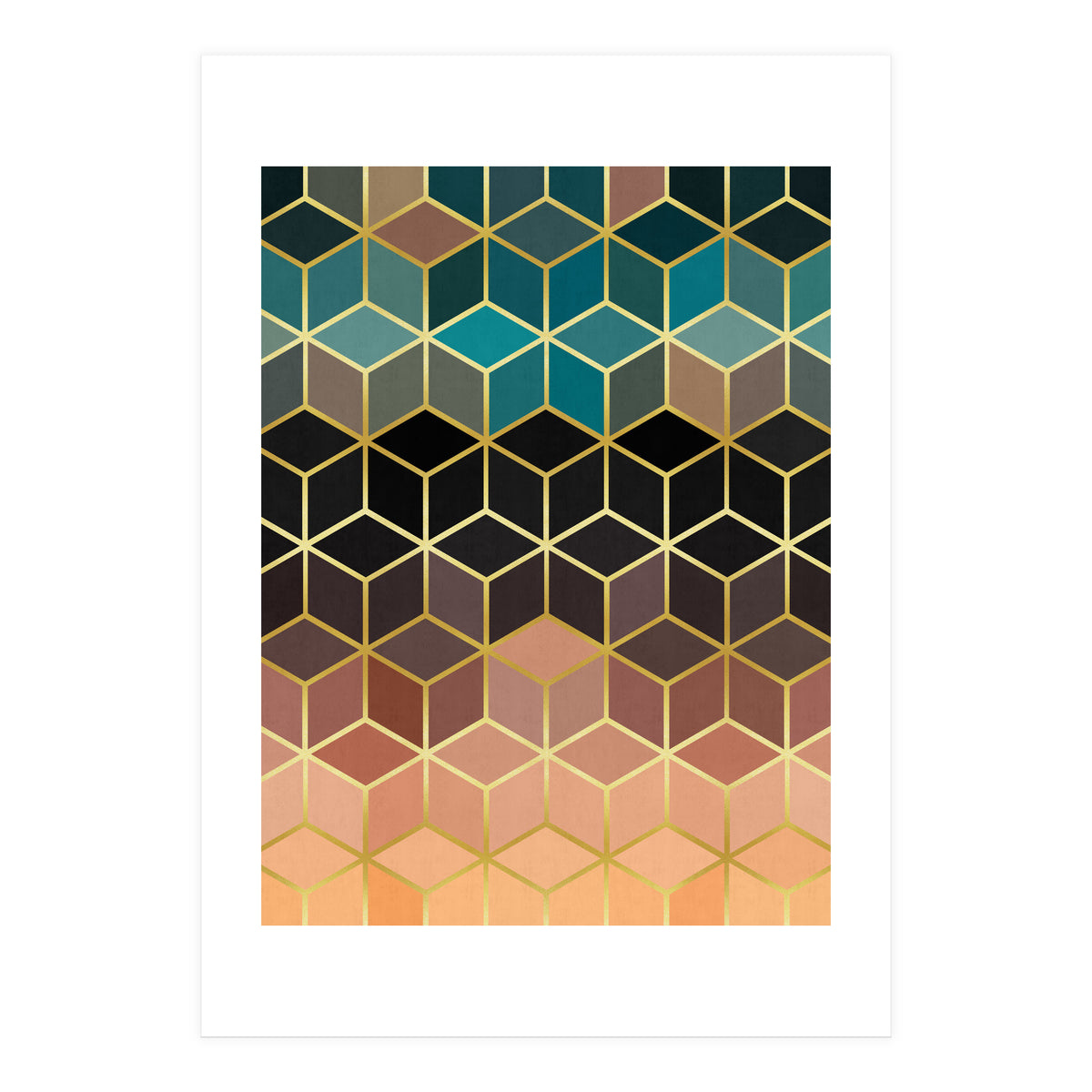 Colorful and golden pattern III (Print Only)