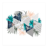 Abstract of geometric patterns with plants and marble I (Print Only) thumbnail