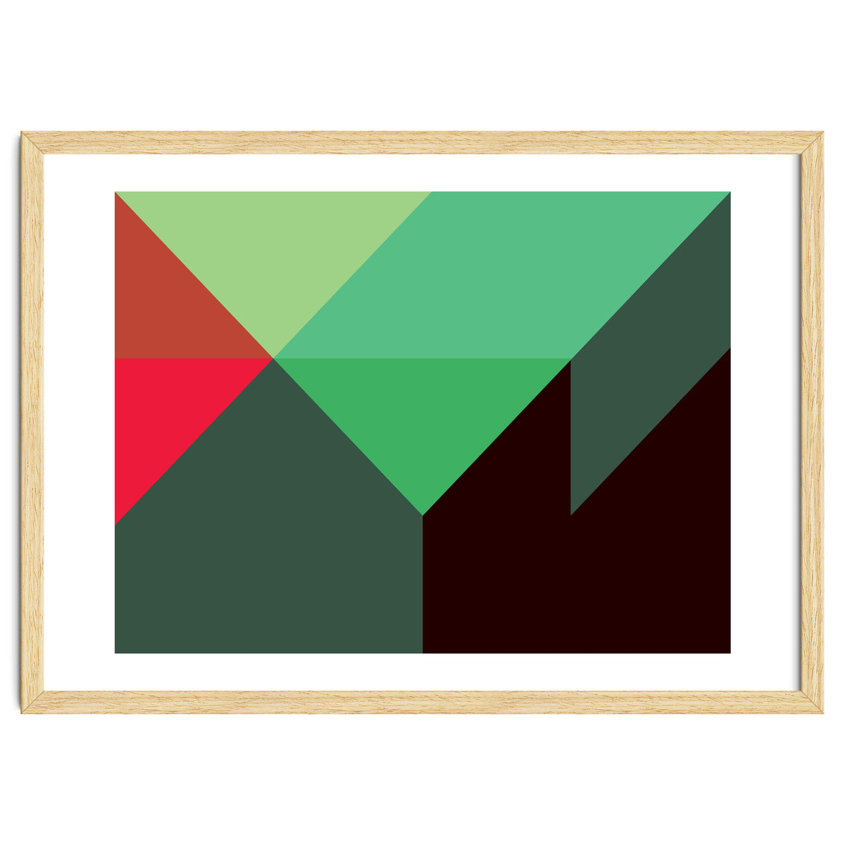 Geometric Shapes No. 30 - red, green & black